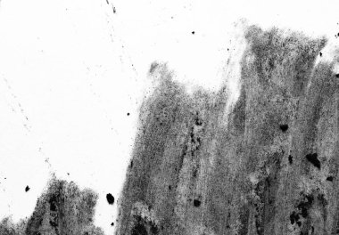 Sağ tarafında kalın lekeli, dağınık benekler ve geniş, temiz negatif boşluk olan kağıt üzerinde yüksek anahtarlı siyah ve beyaz kömür makrosu. Tasarım için asgari soyut arkaplan.