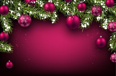 Noel köknar dallar ve topları