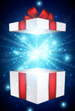 Noel mavi arka plan ile hediye