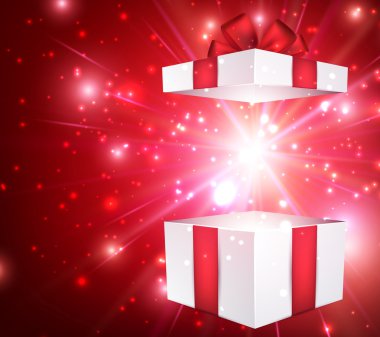 Christmas kırmızı arka plan ile hediye