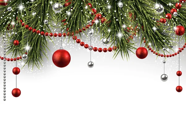 Branches et boules de sapin de Noël — Image vectorielle
