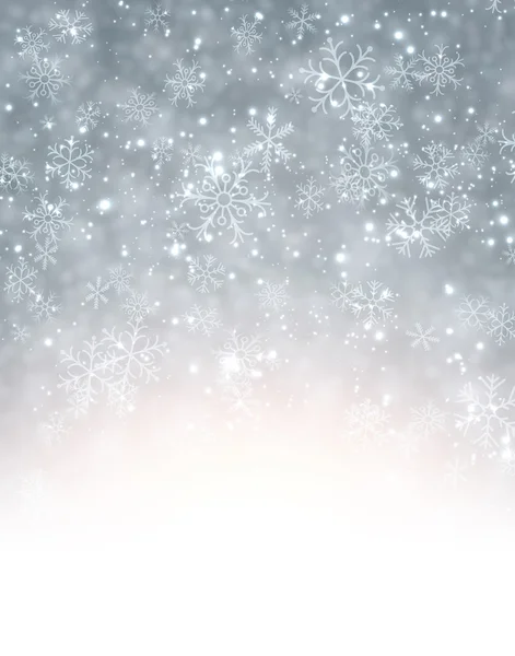 雪の結晶と冬の背景 — ストックベクタ