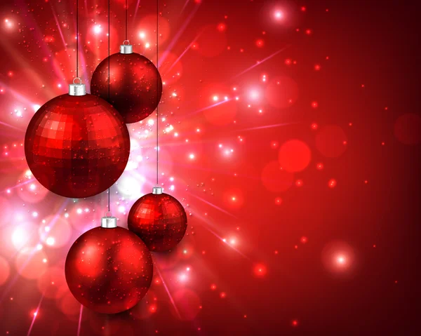 Rote Weihnachtskugeln — Stockvektor