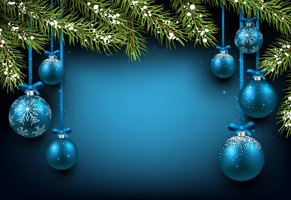 Kerstmis blauwe achtergrond — Stockvector