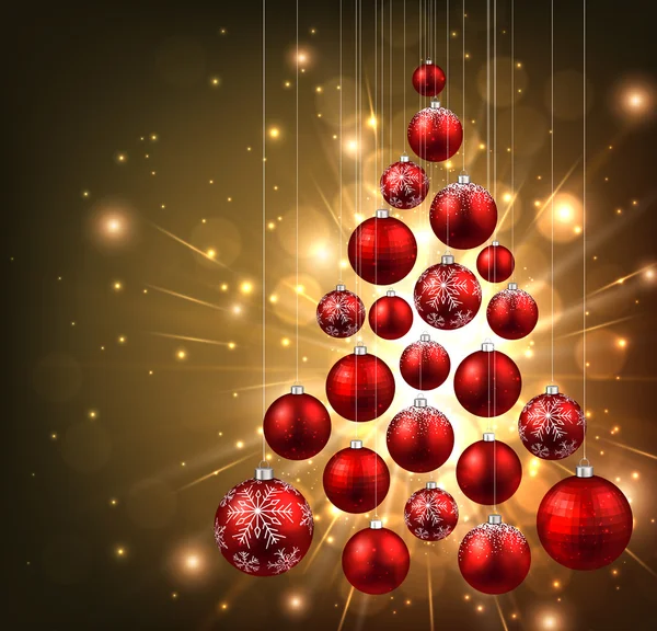 Fond de Noël avec des boules rouges — Image vectorielle