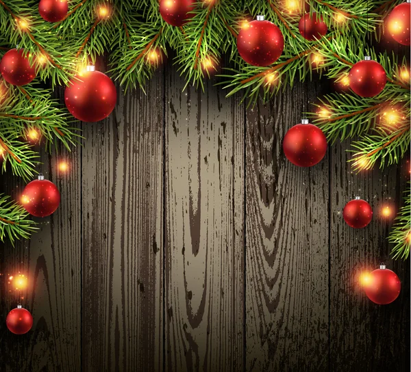 Natal fundo de madeira —  Vetores de Stock