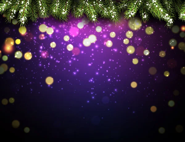 Branches de sapin et confettis — Image vectorielle