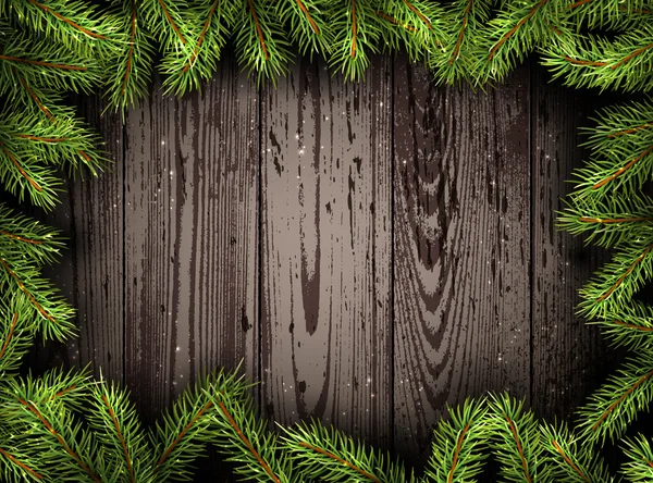 크리스마스 배경에 전나무 가지가 있는 나무들 — 스톡 벡터