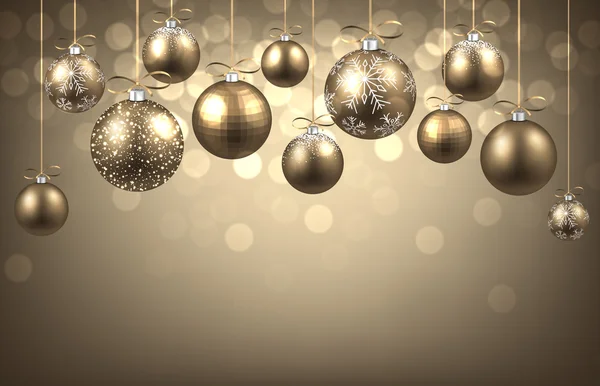 Nouvel an fond avec des boules — Image vectorielle