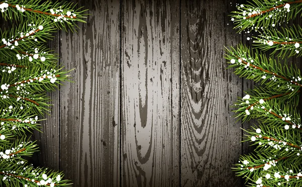 モミの枝を持つクリスマスの背景 — ストックベクタ