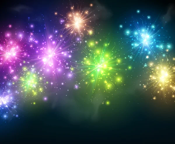 Festlig fireworks bakgrund — Stock vektor