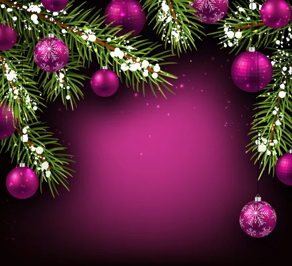 Ramas y bolas de abeto de Navidad — Archivo Imágenes Vectoriales