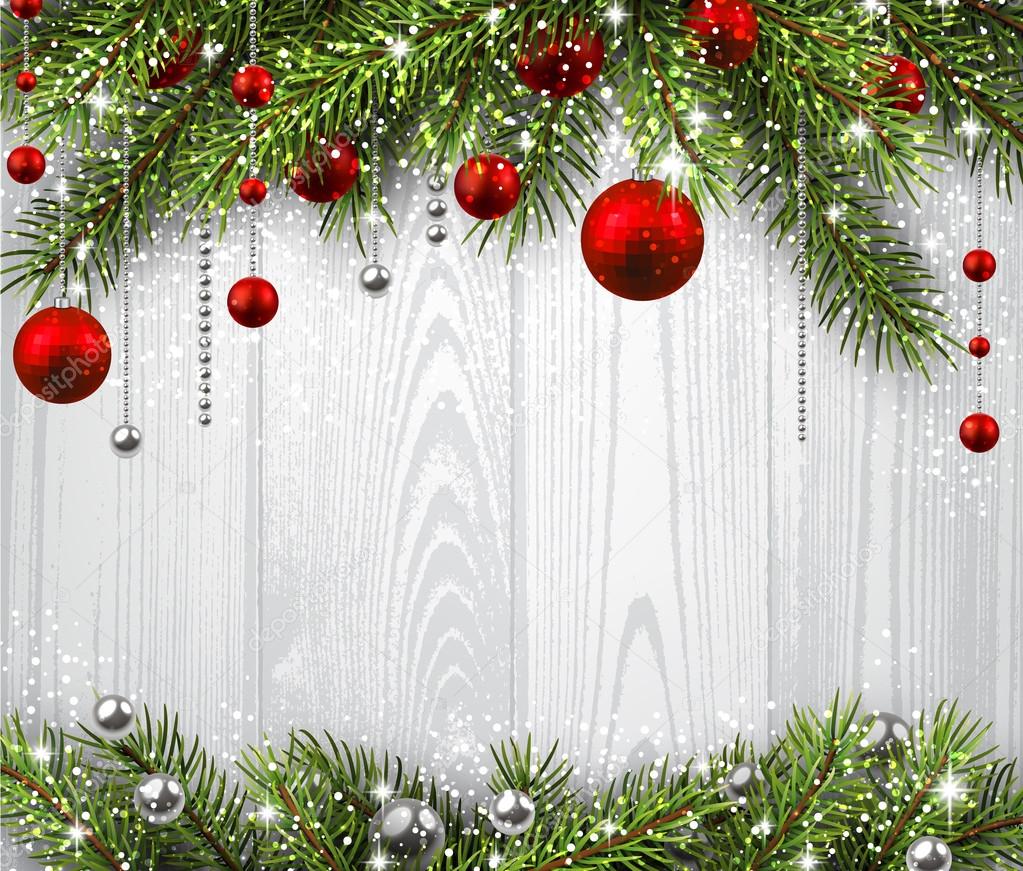 Christmas wooden background