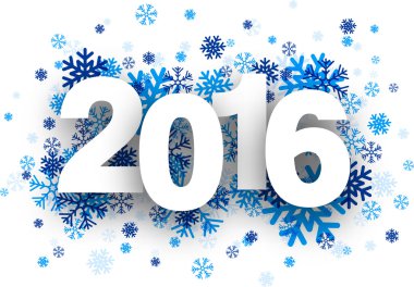 Yeni yıl işareti kar taneleri ile