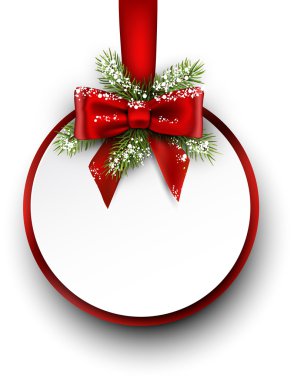 Noel kartı köknar dalı ile