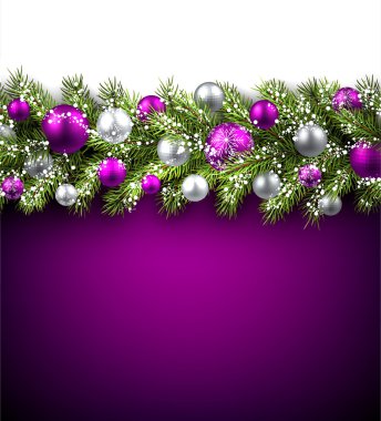 köknar dalı ve topları