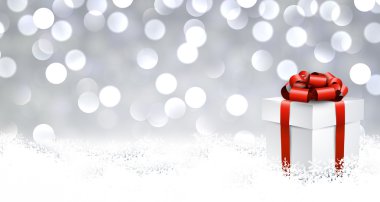 Kırmızı fiyonklu hediye kutusu