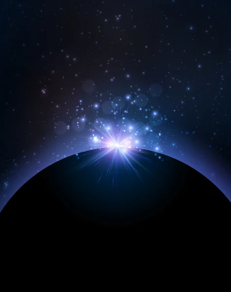 Terre planète et étoiles — Image vectorielle