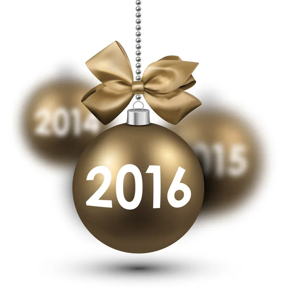 Neujahrskarte mit goldenen Kugeln — Stockvektor