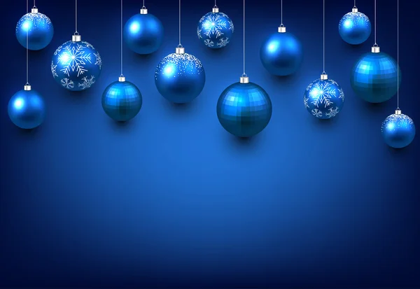 Blauwe kerstballen — Stockvector