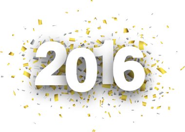 Yeni yıl işareti konfeti ile