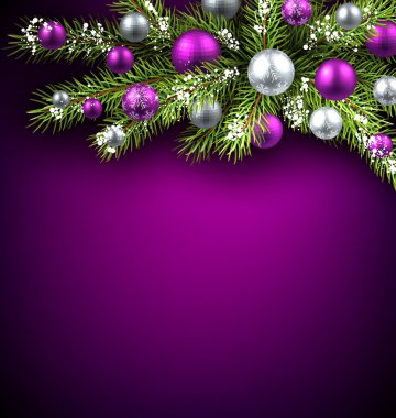 köknar dalı ve topları