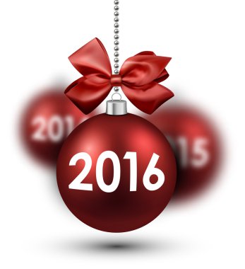 Kırmızı topları ile yeni yıl kartı