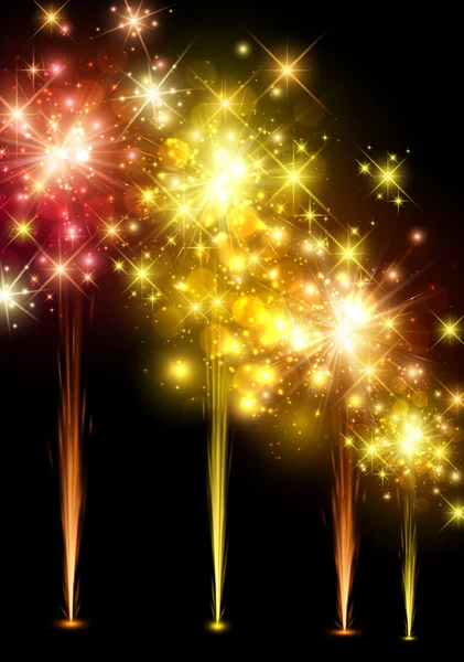 Fogos de artifício coloridos festivos — Vetor de Stock
