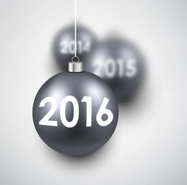 Novoroční přání s stříbrné kuličky — Stockový vektor