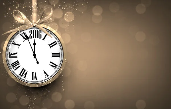 Ano Novo relógio vintage — Vetor de Stock