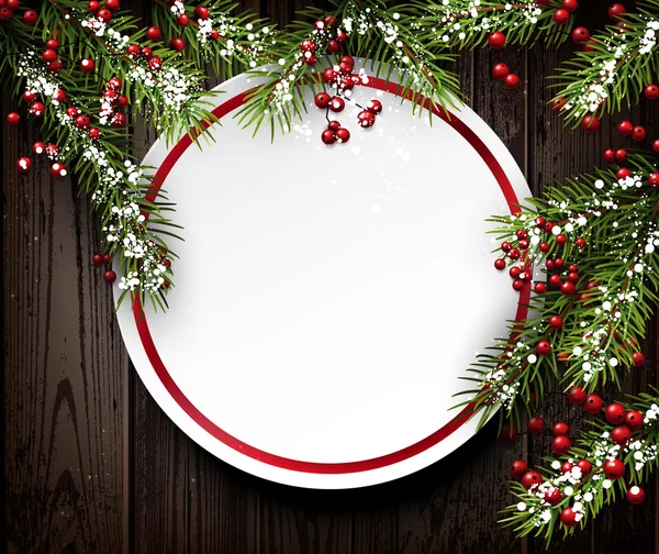 Weihnachtskarte mit Tannenzweigen — Stockvektor