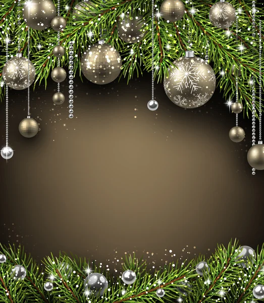 Vánoční pozadí s míčky — Stockový vektor