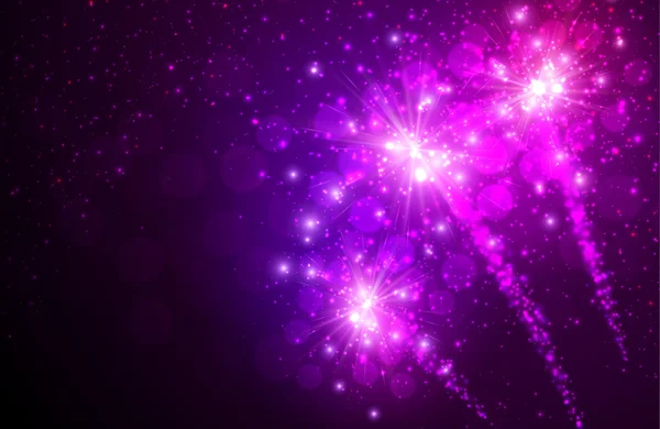 Ünnepi lila tűzijáték — Stock Vector