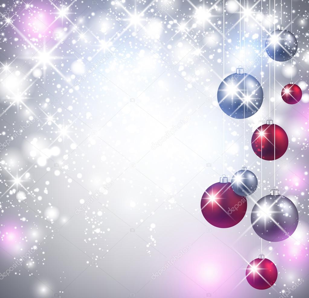 Christmas shining background with balls