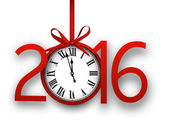 2016 novoroční přání s hodinami