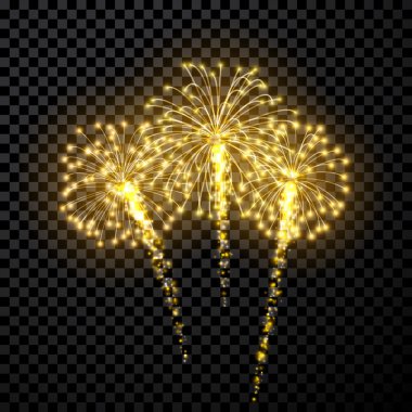 Festival altın havai fişek arka plan.