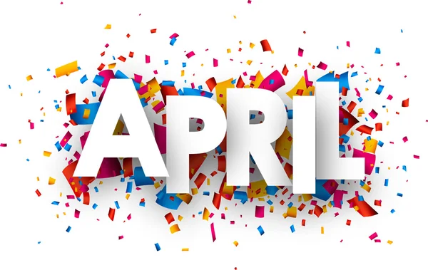 April teken met confetti — Stockvector