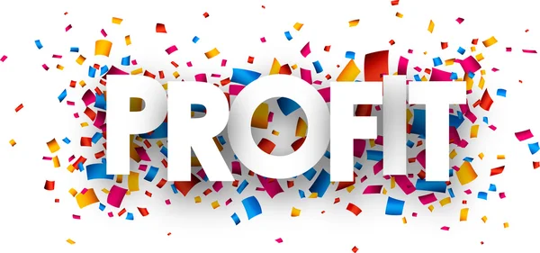 Profit sign with confetti — Stock Vector