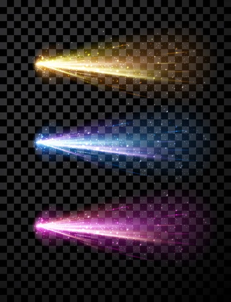 Comet set background. — Stock Vector