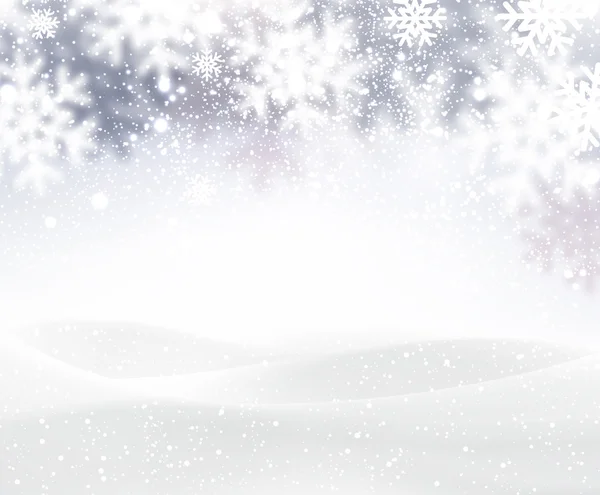Sfondo invernale con fiocchi di neve — Vettoriale Stock
