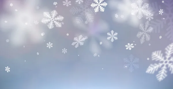 Fondo de Navidad con copos de nieve — Vector de stock