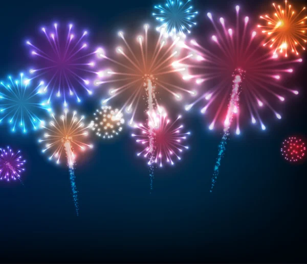 Fundo de fogo de artifício colorido festivo . — Vetor de Stock