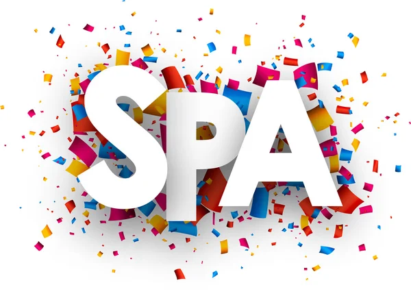 Signo de spa con confeti — Vector de stock