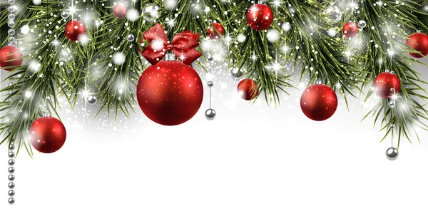 Kerst banner met vuren twijgen. — Stockvector