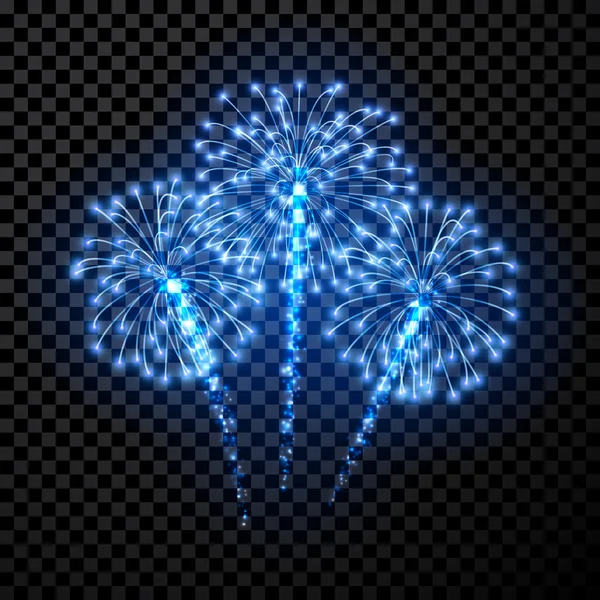 Festive blue firework background. — Stock Vector