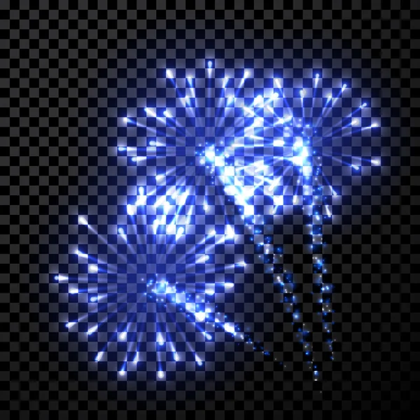 Fundo fogo de artifício azul festivo . — Vetor de Stock