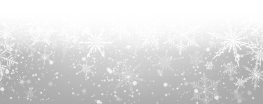 Kış gri afiş snowflackes