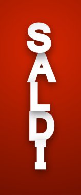 Beyaz saldı işareti.