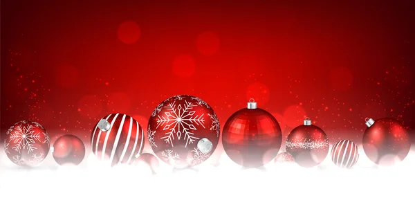 クリスマス赤ボールの装飾 — ストックベクタ