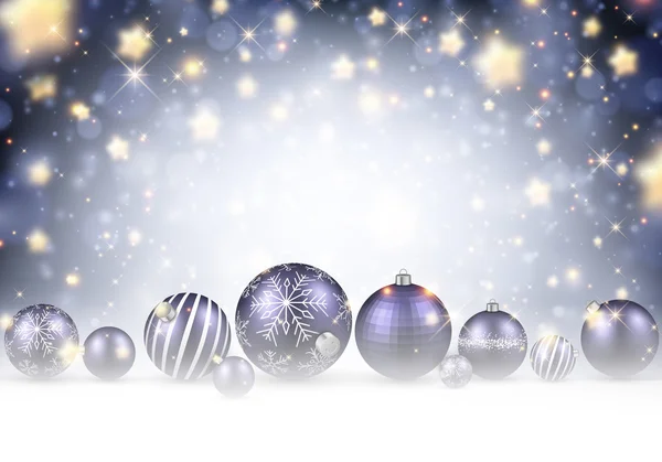 Boules et étoiles violettes de Noël — Image vectorielle